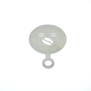 แม่พิมพ์สแตนเลสตกแต่งรูปถั่วคาเฟ่,สามารถใช้ซ้ำได้โมชาลาเต้คาปูชิโน่กาแฟชาวาดรูปตัวอักษรลายฉลุศิลปะ - Product Image 3