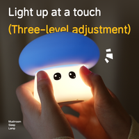 Lampe de nuit LED en silicone souple en forme de champignon mignon, avec contrôle tactile, petite, pour la décoration de bureau, la maison, la table, pour les enfants
