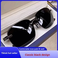 Lunettes de soleil pilote sans monture UV400 HD pour homme, spéciales conduite, style grenouille, vente en gros