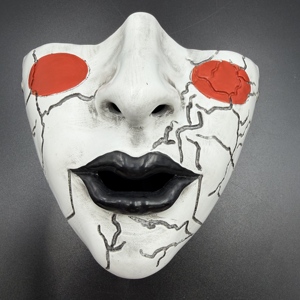Máscara de Resina de Marioneta Espeluznante de Media <span class=keywords><strong>Cara</strong></span>, Máscara de Muñeca de Terror Agrietada para Cosplay, Accesorios para Fiestas de Disfraces de <span class=keywords><strong>Halloween</strong></span> para Hombres y Mujeres - Product Image 6
