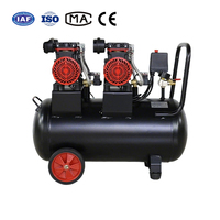 Compresseur d'air portable silencieux sans huile à piston refroidi par air 220V 8L/24L/50L 20kg avec garantie 1 an pour gonflage de pneus et pulvérisation