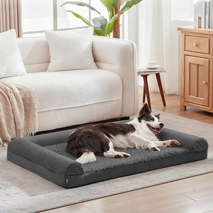 Sofá Cama Cuadrado para Perros con Patrón Liso para Todas las Estaciones, Cómodo y Desmontable, Cálido en Invierno y Transpirable - Product Image 4