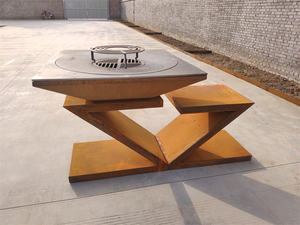 <span class=keywords><strong>Barbecue</strong></span> à bois en acier, au charbon de bois, cuisson en plein air, assiette à feu, 1 pièce - Product Image 5