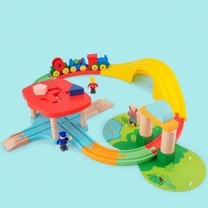 Juguete de Madera Natural con Rieles de Tren de 41 Piezas, Colorido, Regalo Perfecto para Niños y Niñas, Juego de Tren de Madera para Niños Pequeños - Product Image 4
