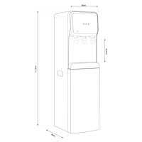Distributeur d'eau réfrigérée à osmose inverse électrique, colonne, 500W, 3 voies, pour usage commercial et hôtelier