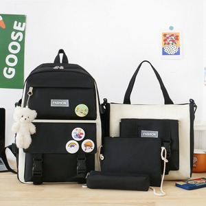 2025 Ba lô đi học sức chứa lớn Oxford PU thời trang phong cách mới dành cho học sinh trung học cơ sở bốn món Harajuku ngoài trời - Product Image 3