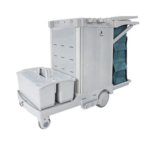 Carro <span class=keywords><strong>de</strong></span> Limpieza Multifuncional <span class=keywords><strong>Serie</strong></span> S para Habitaciones <span class=keywords><strong>de</strong></span> Hotel Elerein S-TB55 con Sistema <span class=keywords><strong>de</strong></span> Frenos y Sello <span class=keywords><strong>de</strong></span> Puerta - Product Image 2