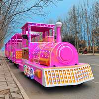 Train sans rails à énergie solaire et batterie, certifié CE, capacité 24 places, respectueux de l'environnement, pour parc d'attractions, énergie durable, faible consommation