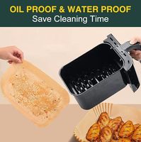 Aojia AJ-14 Doublures écologiques en papier FSC pour friteuse à air 8x5,5 po 100 pièces sans PFAS, qualité alimentaire, jetables, résistantes au four