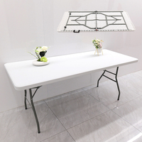 Table pliante en plastique portable de 180 cm (6 pieds) pour l'extérieur, le camping et le jardin - Vente en gros