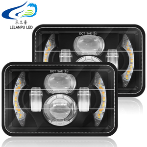 LELANPU Proyector Future Eyes, Accesorios para Motocicleta, Luces Traseras <span class=keywords><strong>Halo</strong></span>, Faros Delanteros LED Cuadrados de 5.75 Pulgadas para Jeep Wrangler - Product Image 1
