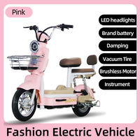 Vélo électrique 2 roues en promotion directe usine Chine, moteur 350W, 48V, vélo électrique pas cher avec frein à tambour, 2 places, mini vélo électrique urbain pour femme
