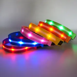 New Dog Accessories Super Bright Rechargeable Flash USB LED Collars Dog