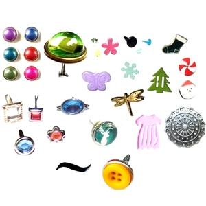 Trang trí pha lê vải kim loại nút hình Brad sổ lưu niệm ngọc trai giấy Fastener Craft Pin lưu niệm mạ Vàng brads văn phòng - Product Image 1