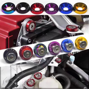 JDM Fender <strong>Washer</strong> Bolt Aluminum Anodized Colorful <strong>Countersunk</strong> <strong>Washer</strong> M6 License Plate Bumper Engine Fastener Kit - Product Image 2