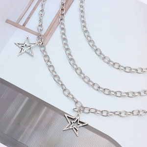 จี้รูปดาวสำหรับผู้หญิง สายโซ่คาดเอวโลหะ หลายชั้น สายโซ่ตกแต่งกางเกง สำหรับแฟชั่นสตรีทสไตล์ ใส่ได้ทุกวัน ทำจากโลหะผสมสังกะสี - Product Image 4