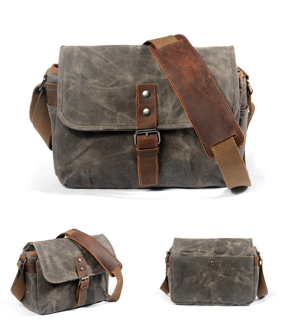 2025 New Outdoor Photography Bag Vintage Crazy Horse Leather Camera Bag Fashionable Multi-Purpose Shoulder Sling Crossbody Bag