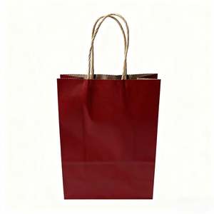 Sac en papier kraft brun jetable personnalisé KM Wholesale pour l'emballage alimentaire à emporter avec poignée - Product Image 4