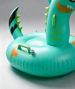 Bouée gonflable dinosaure de dessin animé, PVC épais avec poignées de sécurité, <span class=keywords><strong>radeau</strong></span> anti-fuite pour enfants et adultes, piscine et <span class=keywords><strong>plage</strong></span>, lac - Product Image 4