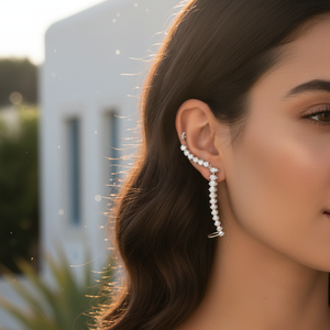 Diseño único CZ Ear Jackets turco al por mayor hecho a mano 925 joyería de plata esterlina - Product Image 3