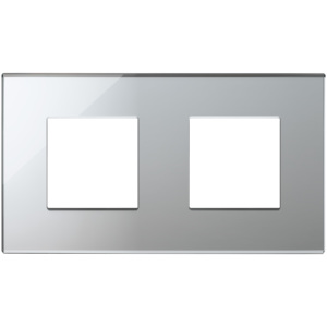 Plate 4M 2+2 Int71 Ice Silver 20x11.4x3.2 Wall <b>Switches</b> - Product Image 1
