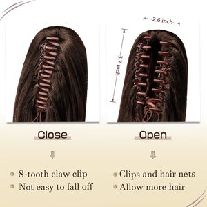 Extension de queue de cheval pré-collée de 13 pouces, longue et bouclée, avec pince à cheveux, aspect naturel, postiche synthétique pour femme, couleur claire - Product Image 3