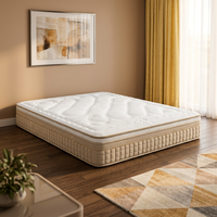 Luxuriöse, Langlebige Wellenförmig Gesteppte Matratze OEM Großhandel Individuelles Logo Gel-Memory-Schaum Taschenfederkern King Queen Size Hotel Schlafzimmer