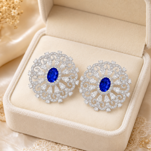 Boucles d'oreilles de fiançailles en argent 925 avec pierres précieuses cultivées et zircon de UM Jewelry, idéales pour un usage quotidien ou comme cadeaux d'anniversaire de mariage - Product Image 3