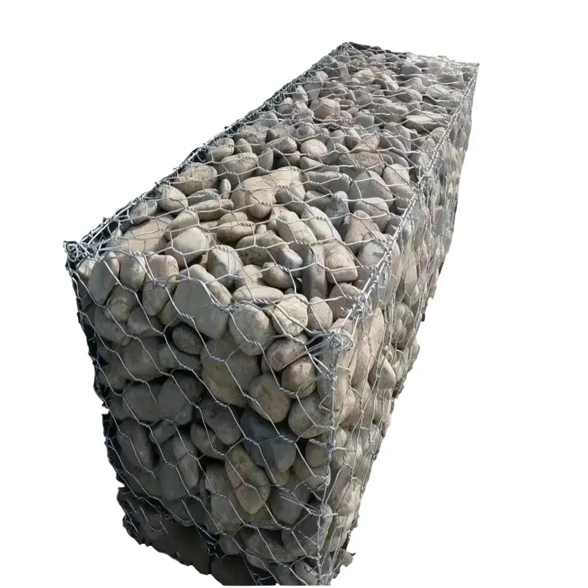 Hot selling galvanized gabion box wire mesh fencing Stone cage wall 5x1x1m in Peru market