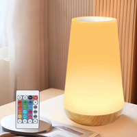 Lámpara de Noche LED Moderna, RGB, Cambio de Color, Regulable, Control Remoto, Recargable por USB, Funciona con Pilas AAA, Portátil, para Dormitorio