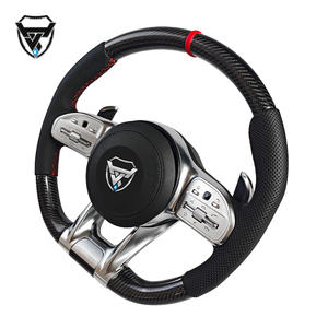 Volant modifié en fibre de carbone avec étiquette rouge pour Mercedes Benz A GLA B GLB C GLC E GLE CLS ZC-809-T123-F - Product Image 3