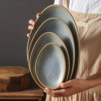 Japanse stijl keramische dinerbord restaurant keukengerei vintage porselein barbecue steak pasta bord huishoudelijke visgerechten