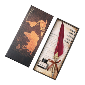 Set di Cancelleria Colorato per Calligrafia con Penna d'Oca a Immersione e 5 Pennini, Penna Stilografica per Regalo di Nozze con Logo Personalizzato - Product Image 5