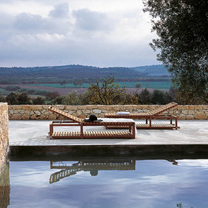 Tumbona de Madera de Teca Natural para Exteriores con Cojín, Tumbonas para Jardín y Piscina - Natali - Product Image 3