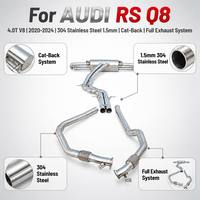 Système d'échappement complet Catback en acier inoxydable T304 pour Audi RS Q8 4.0T V8 2020-2024, tuyau avant, silencieux de performance, adaptation OEM 1:1