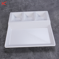 Plateau de service en mélamine réutilisable écologique à 4 compartiments Vaisselle de restaurant en plastique Vaisselle de buffet-Assiette quantité minimale de commande 100pcs