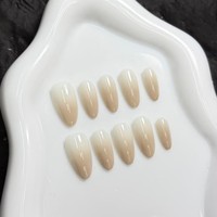 YD41 Kaixin – Faux ongles à presser couleur amande nude, brillants, couleur unie, naturels, couvrance totale, réutilisables, personnalisables