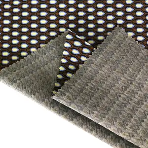 Hoge Kwaliteit Geometrische Zeshoekige Garen Geverfd Polyester Spandex Stretch Jacquard Gebreide Stof Voor Kleding