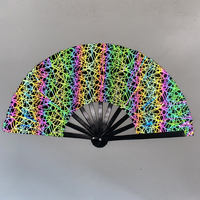Éventails pliants en bambou haut de gamme, réfléchissants holographiques, pour festivals de musique et soirées, vente en gros
