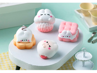 Joli jouet en pâte feuilletée en forme de lapin, crème-résine, fait main, décorations DIY, accessoires de blind-box, petits ornements