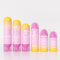Emballage cosmétique écologique personnalisé pour voyage, 100 ml, soin de la peau, crème solaire, flacon en plastique inversé, lotion corporelle, vaporisateur fin