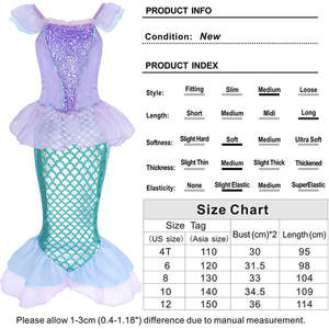 Disfraz de <span class=keywords><strong>Sirenita</strong></span> con Accesorios para Niñas, Vestido de Princesa para Regalo de Cumpleaños, Disfraz de Halloween - Product Image 5