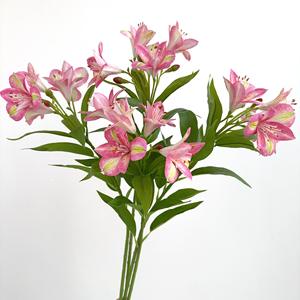 <span class=keywords><strong>Fleur</strong></span> d'alstroémeria artificielle 3D de haute qualité au toucher réaliste pour la décoration d'événements - Product Image 1