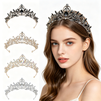 Diadème Couronne Gothique Antique Fine et Multicolore pour Femme – Idéal Mariage, Bal, Costume, Fête, Halloween, Quinceañera