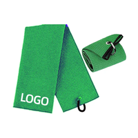 Serviette de golf gaufrée en microfibre avec logo personnalisé du fabricant Accessoires de golf gaufrés à séchage rapide Motif sportif Techniques brodées