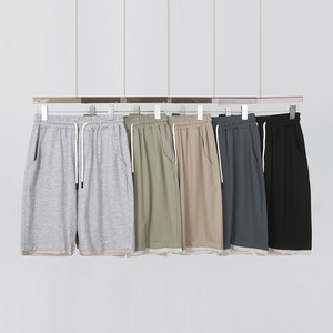 Custom <b>Men's</b> Summer Sporty 100% Cotton Sweat <b>Shorts</b> Plus Size Casual Runners' Board <b>Shorts</b> Embroidered Knitted Elastic Waist - Product Image 2