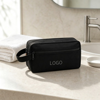 Sac de voyage portable grande capacité en tissu Oxford imperméable avec fermeture éclair et poignée souple, personnalisable avec logo, pour hommes et femmes, idéal pour le rangement de maquillage et articles de toilette