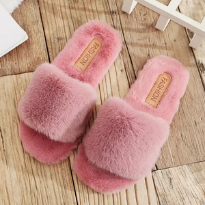 Nouvelles pantoufles d'intérieur pour femmes en peluche, chaudes, plates et respirantes pour l'hiver - Product Image 1