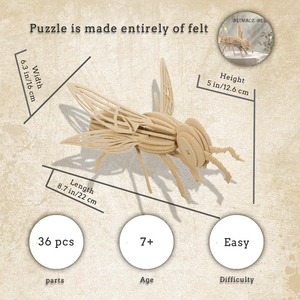 Puzzle 3D en feutre pour enfants Abeille DIY Non tissé Léger Jouet éducatif Puzzle d'insectes Cadeau - Product Image 2