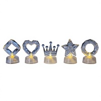 Bougie LED sans flamme, forme cœur, étoile, couronne, résistante au vent, fonctionnant sur piles, multi-formes, vente en gros, décoration pour anniversaire, mariage, bar, fête